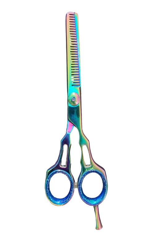 Professional thinning scissors – Stainless steel – Right-handed – Multi-colour