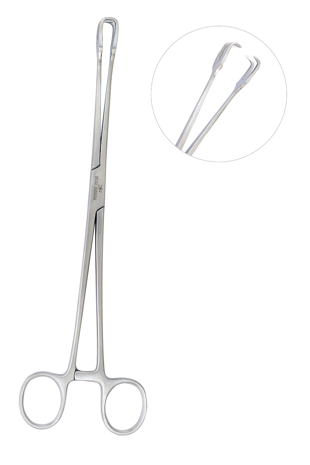 SCHROEDER Tenaculum Pinzette gerade 2x2 Zähne 24 cm
