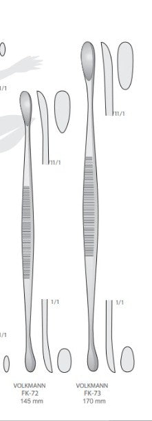 Volkmann Bone Curette – Double Ended – Stainless Steel