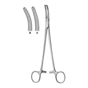 Wertheim Hysterektomieklammern leicht gebogen 1x2 Zange – Chirurgisches Instrument