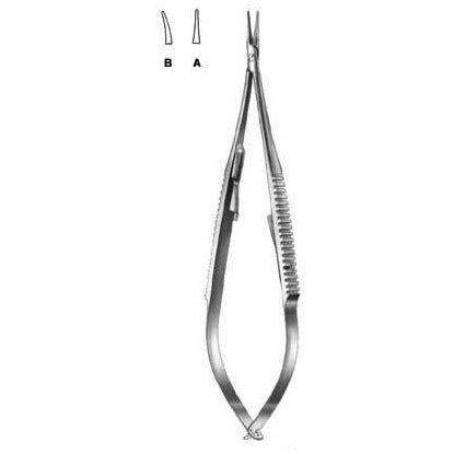Gebogener Nadelhalter von Castroviejo – Hochwertiges mikrochirurgisches Instrument für die Augen-, Zahn- und plastische Chirurgie