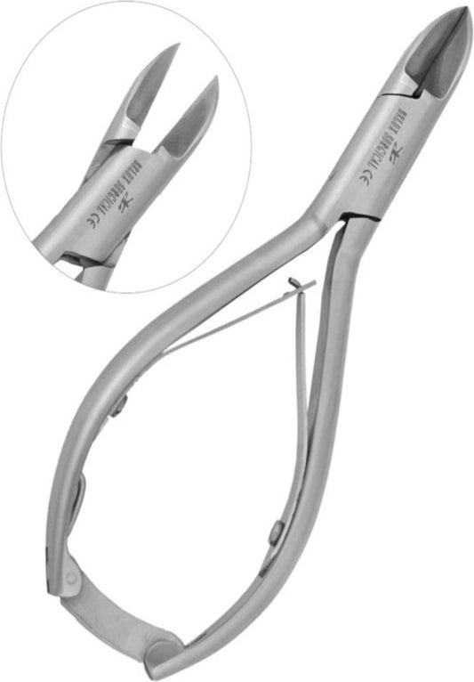 Gebogen nagelknipper met dubbel scharnier – Manicure &amp; Pedicure – Roestvrij staal – 14 cm