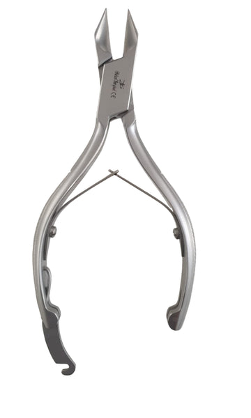 Gebogen nagelknipper (ingegroeide nagels, nagelhoeken) – puntige rechte bek – nagelknipper – 14 cm