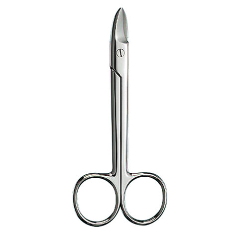Bebe Kronenschere 9 cm gebogen – Feine chirurgische Präparierschere – Pädiatrisches Instrument