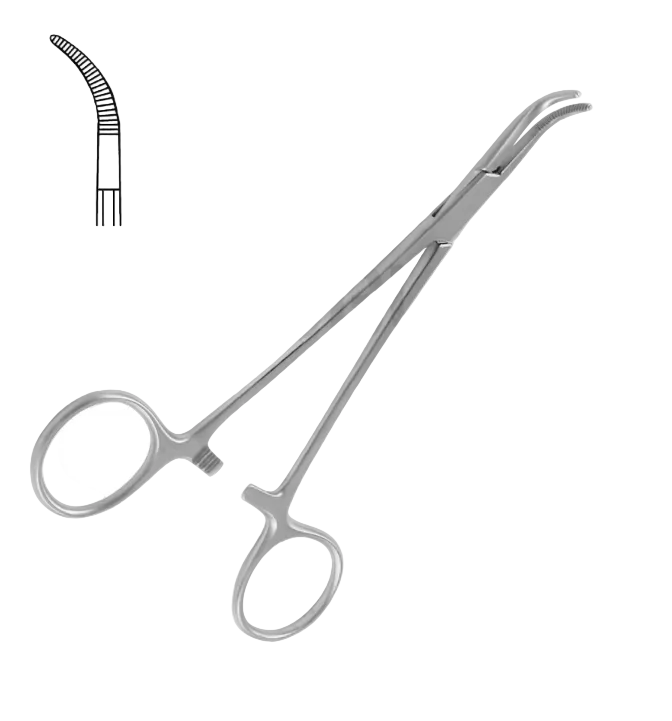 BABY MIXTER SURVEILLANCE CLAMP, STRONGLY CURVED, 14.0CM