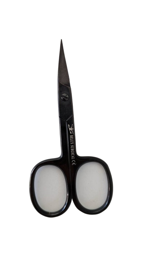 Professionele nagelschaar – Stevige nagelschaar voor nagelhoeken, zwart &amp; zilver – Gebogen – 9 cm