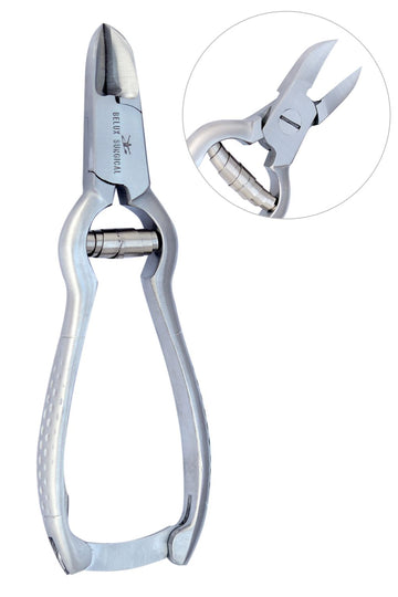 Nagelzange mit Spiralfeder - gebogen - 14 cm - Edelstahl
