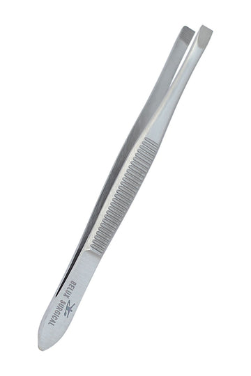 Slanted Tip Tweezers – Stainless Steel – Precision Grip – 9 cm