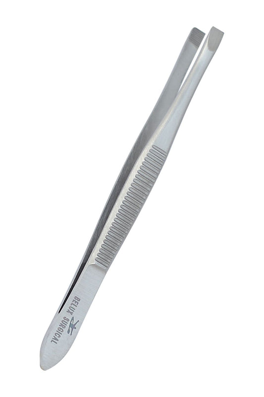 Pincet met schuine punt – roestvrij staal – precisiegreep – 9 cm