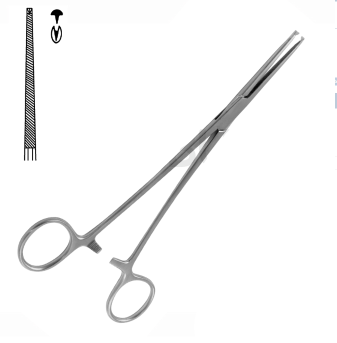 Bengolea Artery Clamp Straight 1x2 Teeth 20.0cm