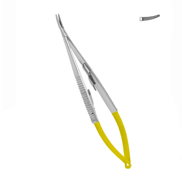 CASTROVIEJO NEEDLE HOLDER WIDTH TUNGSTEN CARBID INSERTS CURVED SERRATED 14,0CM