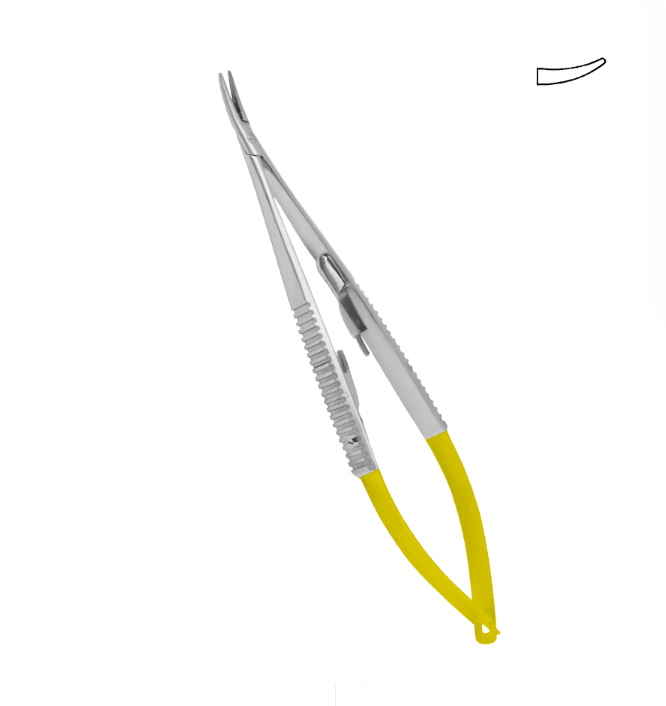 CASTROVIEJO NEEDLE HOLDER WIDTH TUNGSTEN CARBID INSERTS CURVED SMOOTH 14,0CM