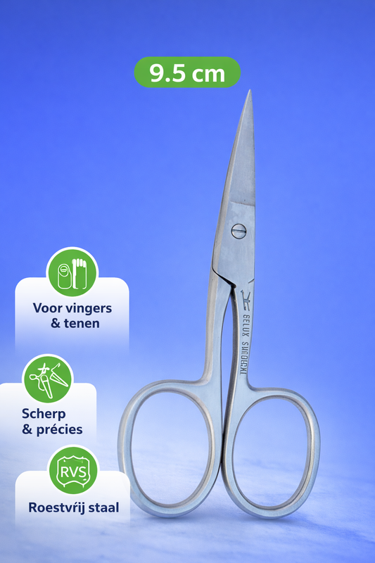 Professional Nail Scissors 9.5 cm – Stainless Steel Manicure & Pedicure Scissors – Precision Scissors for Fingernails, Toenails & Cuticles