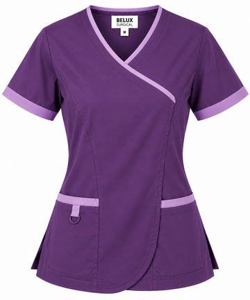 Women's Premium Wrap-Neck Medical Scrub Set – Purple