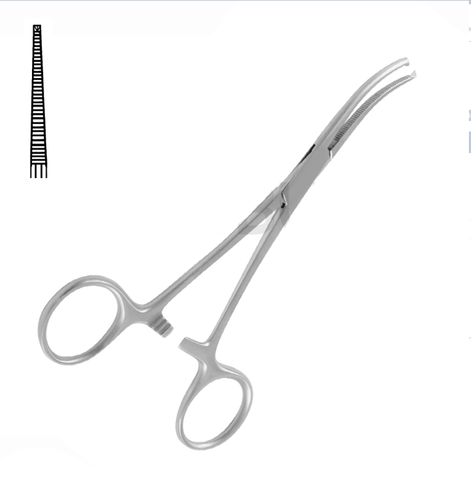 DANDY ARTERY CLAMP CURVED 1X2 TEETH 14.0CM