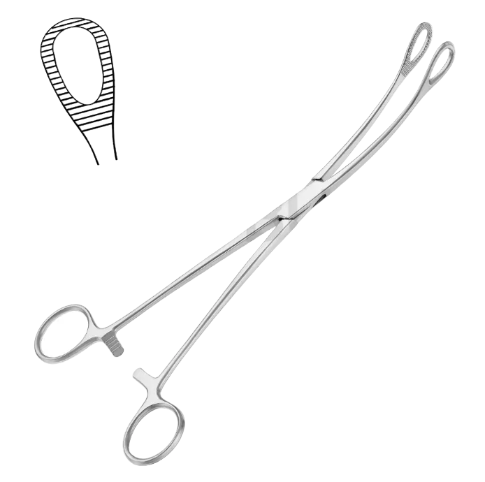 FOERSTER-BALLENGER SPONGE PLIERS CURVED RIBBED 18.0CM