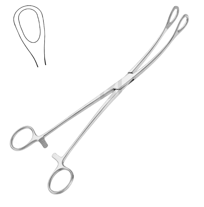 FOERSTER-BALLENGER SPONGE TONGS CURVED SMOOTH 18.0CM