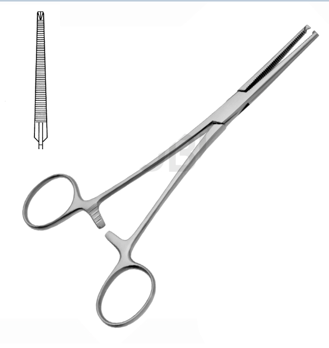 KOCHER-DELICATE ARTERIAL CLAMP STRAIGHT 1X2 TEETH 14.0CM
