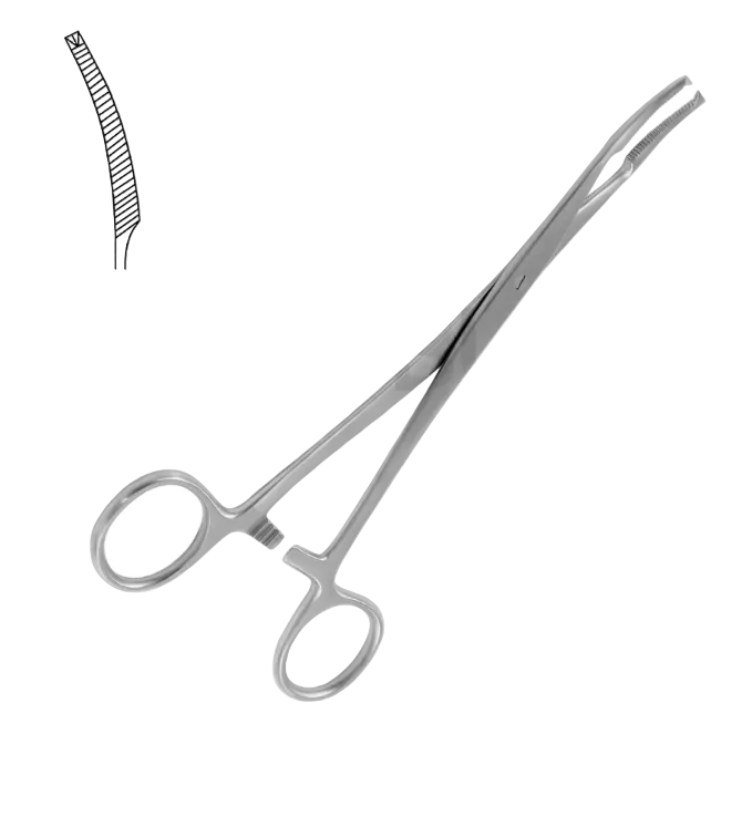 MIKULICZ PERITONEUM CLAMP 1X2 TEETH 18.0CM