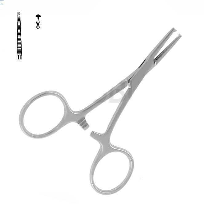 Micro-mosquito artery clamp straight 1x2 teeth 10.0cm
