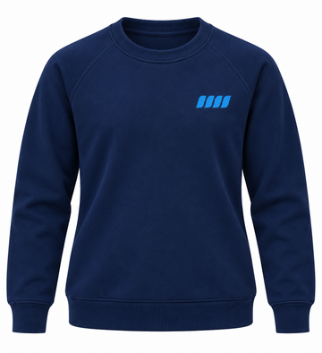 Unisex Navy Blue Crewneck School Sweatshirt – Raglan Sleeve