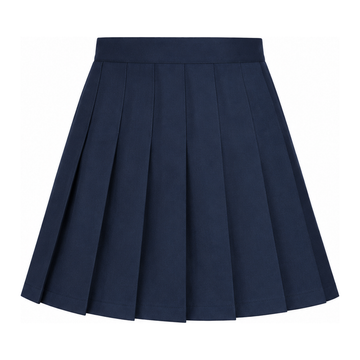 Girls' Navy Blue Pleated School Skirt – Non-Iron