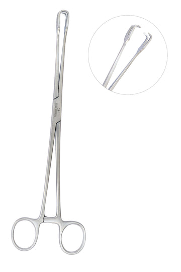 SCHROEDER Tenaculum Forcep straight 2x2 teeth 24 cm