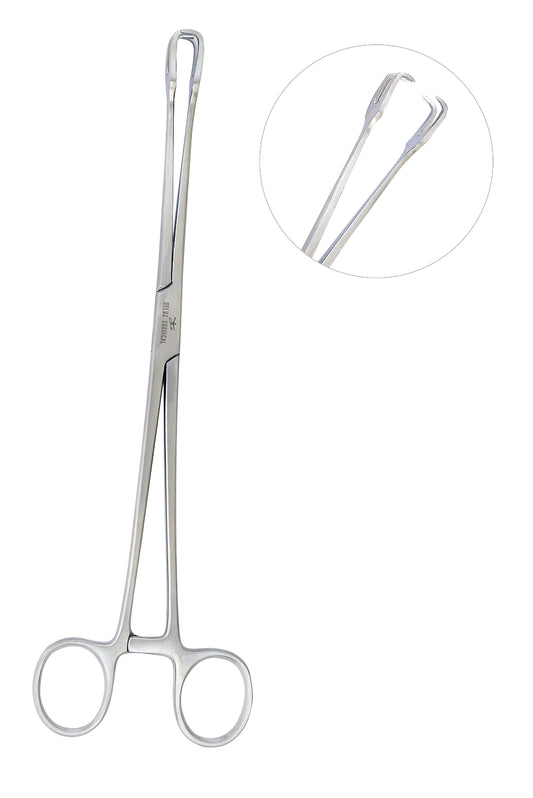 SCHROEDER Tenaculum Pinzette gerade 2x2 Zähne 24 cm