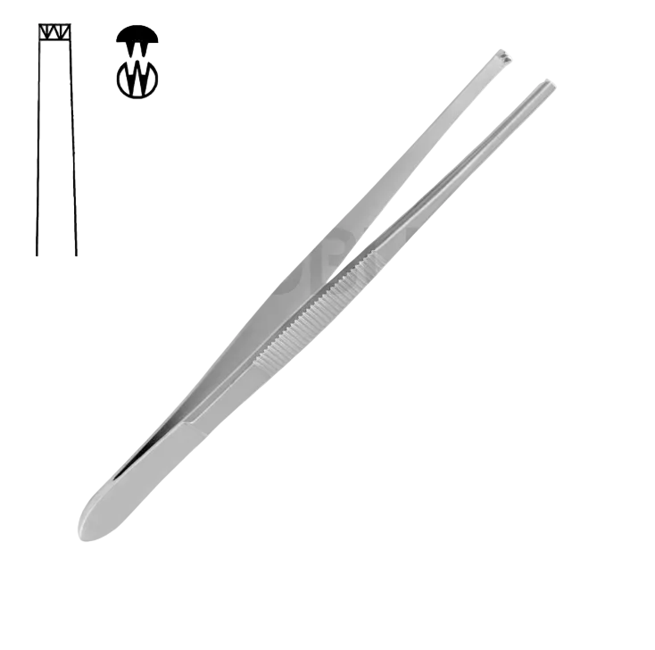 SURGERY TWEEZERS STRAIGHT 2X3 TEETH 