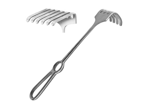 Israel Wound Hook with Grid Handle – 5 Prongs – 45 mm × 50 mm – 25 cm