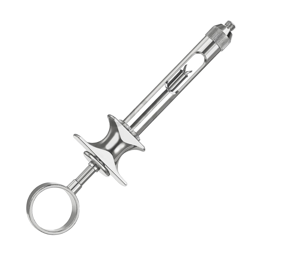 Cylinder Cartridge Syringe with Aspiration – 1.8 ml, Stainless Steel