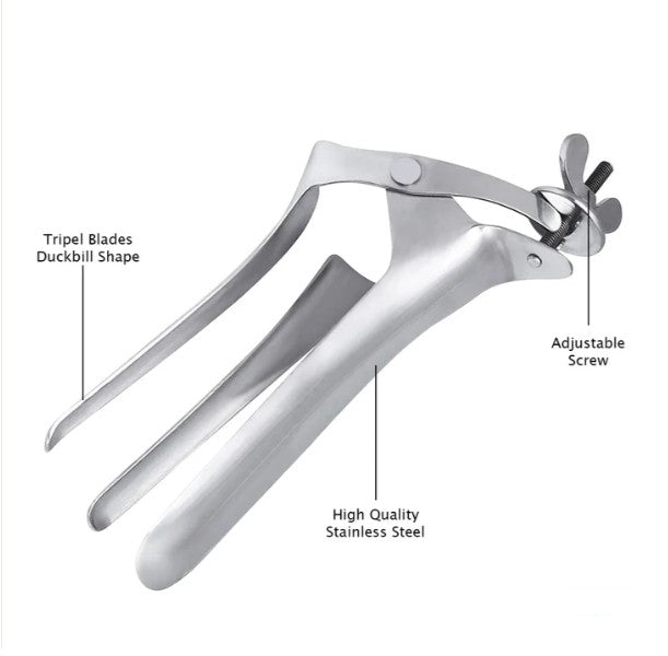 Polansky Veterinary Vaginal Speculum – Stainless Steel Self-Retaining Reproductive Exam Tool for Large Animals