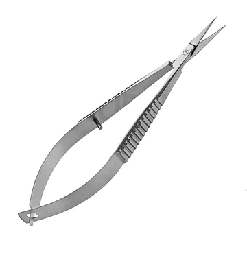 Castroviejo Schaar 14cm Gebogen – Microchirurgische Veerschaar – Fijne Punt Roestvrij Staal