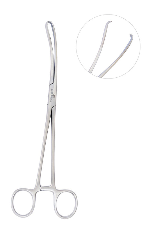 TEALE Tenaculum Pinzette gebogen 3x4 Zähne 23 cm