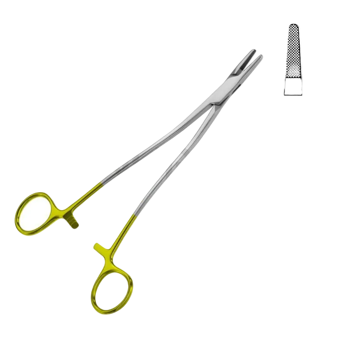 WERTHEIM NEEDLE HOLDER WITH CARBIDE INSERTS S-CURVED 20.0CM