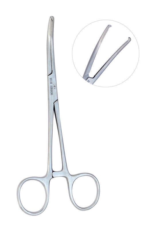 Kocher Arterienklemme – Zart – 1×2 Zähne – Gebogen – Edelstahl