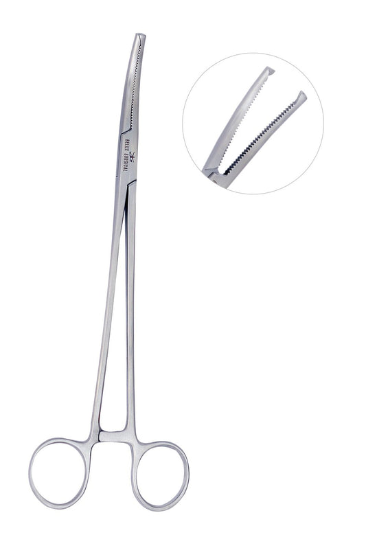 Wertheim Hysterektomieklammern leicht gebogen 1x2 Zange – Chirurgisches Instrument
